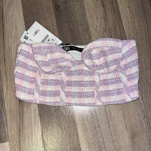 ZARA corset crop💜🩷 size small!